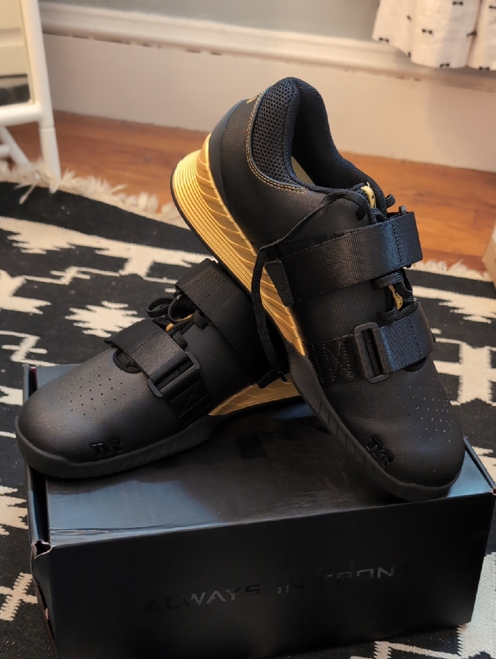 TYR Black and Gold Athletic Training Shoes